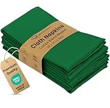 Ruvanti Cloth Napkins Set of 6, 18x18 Inches Napkins Cloth Washable, Soft, Durable, Absorbent, Cotton Blend. Table Dinner Napkins Cloth for Hotel, Lunch, Restaurant, Wedding Parties - Dark Green