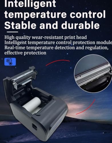Image of R80F 80mm 3 Inch Advanced Thermal Receipt Printer with High-Speed Auto Cutter POS Billing Printer | USB + Bluetooth + LAN+ Voice Alert | Upgraded Printer for Shops & Restaurants (R80F)