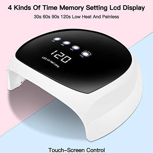 80W UV LED Lampe für Gelnägel, O'Vinna Nageltrockner mit Auto-Sensor, 30/60/90/120S Timer, LCD Display, Abnehmbarer… – Bild 3