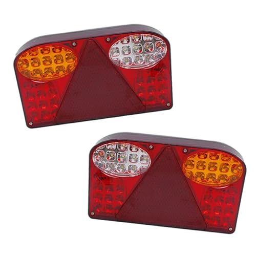 Feu arrière pour lot de 2 feux arrière 12V-24V camion remorque rouge jaune blanc LED
