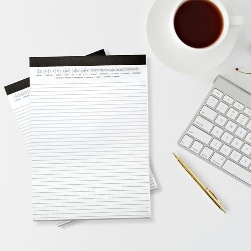 image for Mymazn Legal Pads 8.5 x 11 with Date on Top, Narrow Ruled, White Note 