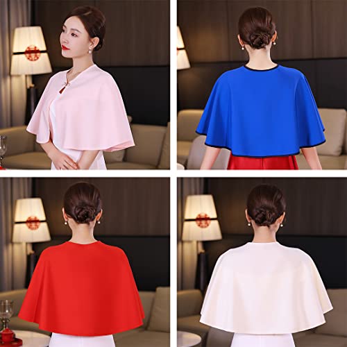 Chiffon Shawls Wraps with Pearls Pins Elegant Shawls Shrug Bolero Cape Cover Up for Bridal Bridesmaid Women Girl Wedding Prom3