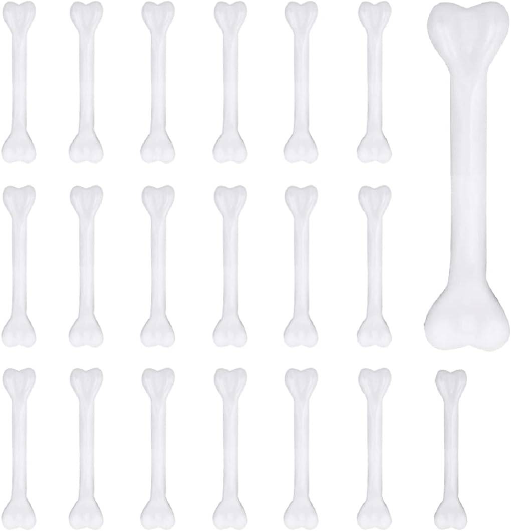 20 Pieces Halloween Bones White Plastic Bone Skeleton Costume Skulls Bones for Halloween Party Decoration Cosplay Stage Performance Supplies