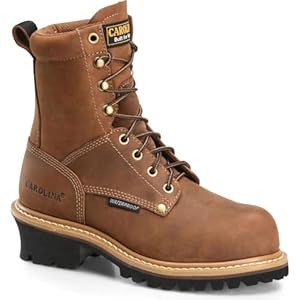 Carolina Women’s Elm 8” Waterproof Comp Toe Logger Boot, Dark Brown – 7.5 M