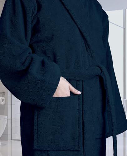 100% Cotton Shawl Collar Bathrobe for Women & Men – Terry Cloth, Lightweight Plush Long Spa & Hotel Luxury Robe3