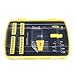 DNA MOTORING Universal Hand Tool Kit, Multi-Bit Screwdriver Hex Keys Set, Multibit Screw Driver with Screwdriver Bits, Nut Driver Set for SAE and Metric, Yellow, TOOLS-00038