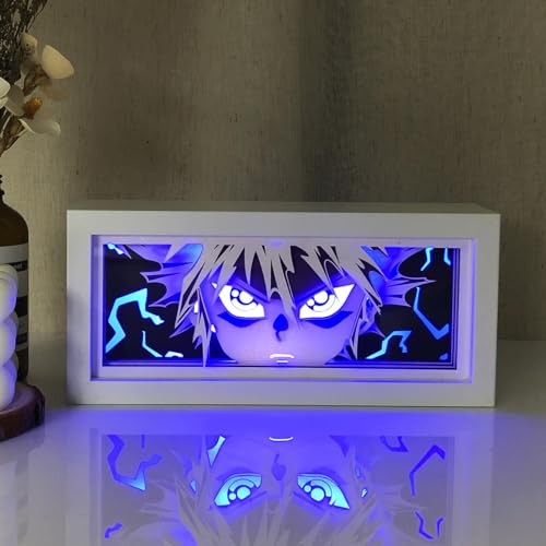Lenoleia Anime Light Boxes RGB Multi Color Paper Cut Shadow Anime Lamp Handmade Manga Light Box for Room Decor Otaku Gift(L-08R)