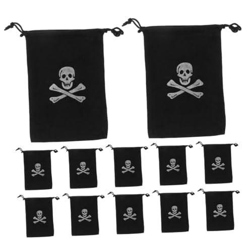Sacs à cordon motif crâne noir Gatuida pour emballer facilement 30 cadeaux d'Halloween solides