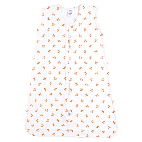 Image of Luvable Friends Unisex Baby Sleeveless Jersey Cotton Sleeping Bag, Sack, Blanket, Fox Jersey, 0-6 Months