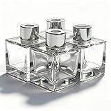Feel Fragrance Glass Diffuser Bottles with Silver Caps Refillable Diffuser Bottles Set of 4-2.5