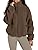 Women's Sherpa Fleece Full-Zip Jacket Long Sleeve Coat Soft Warm Cinchable Outerwear with Pockets