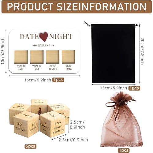 Date Night Dice Couples Gift Ideas, Decision Dice, Valentine's Day Gifts for Girlfriend or Boyfriend, Romantic Date Night Ideas for Him and Her, Anniversary Christmas Birthday Gifts for Husband Wife