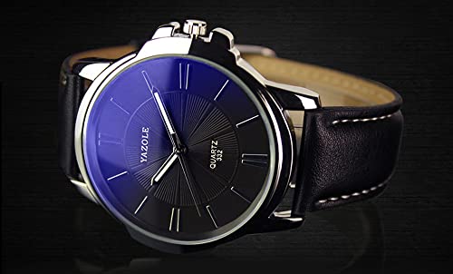 Herren-Armbanduhr, Edelstahl-Zifferblatt, Quarz, Sport, Leder, Damenuhr, leicht lesbar, Uhren für Frauen (schwarz, braun, Einheitsgröße) – Bild 8