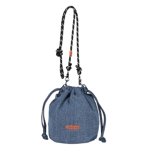 [ユニバーサルオーバーオール] デニム巾着バッグ 13L ショルダー・ポーチ・ハンドバッグ UVO-214 NAVY FR