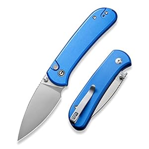CIVIVI Pocket Folding Knife- Thumb Stud Opener for EDC, 2.98″ 14C28N Blade Aluminum Handle, Qubit Utility Knife for Men Women Gift C22030E-3