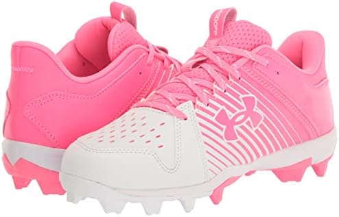 Under Armour Boy's Leadoff Low Junior Rubber Molded Baseball Cleat Shoe, White, 6 Big Kid | Image 7