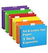 V-Opitos 6 Pack 1 Inch Expansion Hanging File Folders, Letter Size Hanging Folders with 1/5-Cut A...