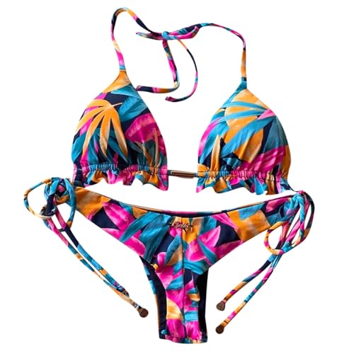 Bikini poitrine amovible rose vif ajustable pour sublimer vos formes