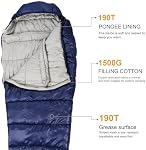 Northroad Mummy Sleeping Bag 14-59 ℉, 3 Season Warm & Cool Weather, Winter Spring Fall Lightweight Waterproof Washable Sleeping Bag for Camping Hiking Travel Hunting