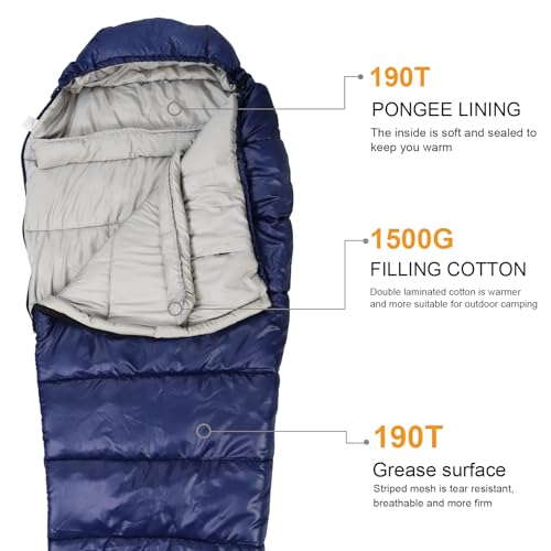 Northroad Mummy Lightweight Sleeping Bags For Adults Cold Weather,0 Degree Waterproof Backpacking Camping Sleeping Bag For Adults,Compact Sleeping Bag Camping Gear Must Haves thumb #1