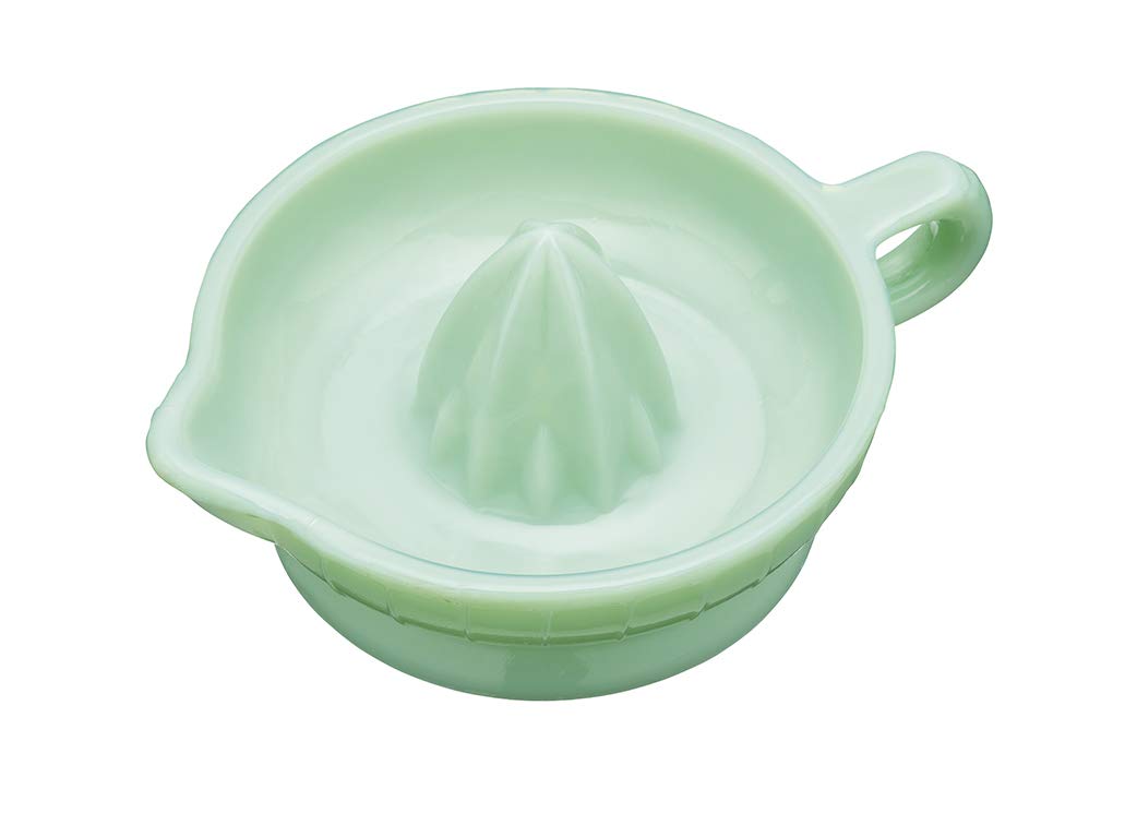 KitchenCraft Milk Glass Lemon Squeezer/Citrus Juicer, Jade Green, 17 x 12.5 x 6.5 cm