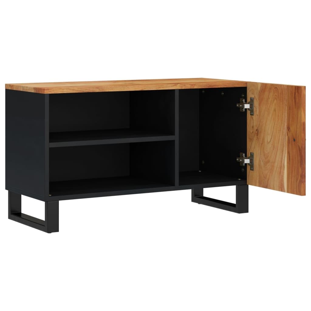 Mobile TV 80x33x46cm Legno Massello Acacia e Legno Multistrato Supporto TV multifunzionale