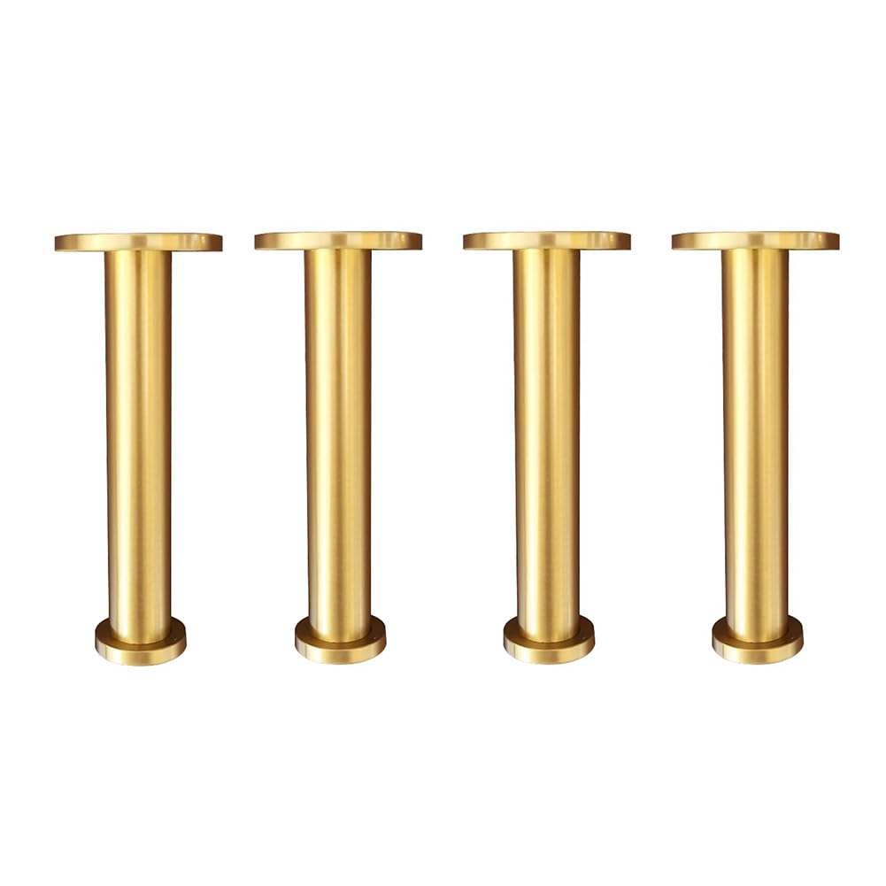 Gambe in legno regolabili in ottone, capacità di carico 500 kg, 4 pezzi, diverse dimensioni (21 cm / 8.27in), perfette per progetti fai da te e pellicce