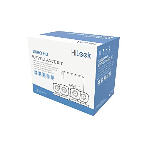 HiLook Kit 720p TURBOHD/DVR 4 Channels + 4 Polycarbonate Bullet Cameras + 4 Cables 18 MTS + 1 Professional Power Supply