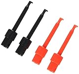  Juego de 4 conectores de gancho de prueba de sonda de cable de plomo de multímetro rojo negro