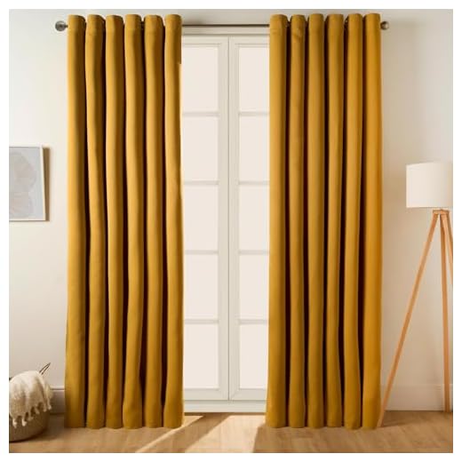 Dreamscene Yellow Eyelet Blackout Curtains