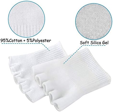 Medipaq® Gel Open Five Toe Socks - Cushion Your Feet - Moisturising to Avoid Dry Skin - Heal Athlete's Foot by Separating Toes (1x Pair - Black)