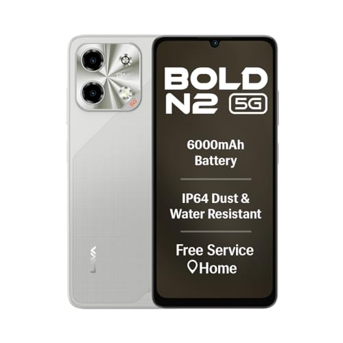 Image of Lava Bold N2 5G (Regal Gold, 4GB RAM, 64GB Storage) | 6000 mAh Super Battery | Octacore Ultrafast Processor | Biggest 6.75 (HD+) 120Hz Display | IP64 Dust & Water Resistant | Free Service @ Home