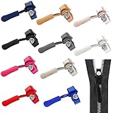IONPSHG 10 Pcs Zipper Head Replacement Zippers Repair Black Quick Install Detachable Pulls Zip Heads No Sewing Required Tools Needed Zips Extension for Backpacks Jackets Tents Luggage Jeans (colorful)