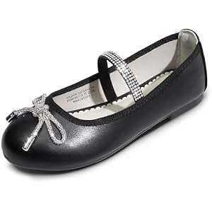 DREAM PAIRS Girls Dress Shoes Slip-on Flower Girl Ballet Flats for Party, Wedding, Performance, Prom, Graduation 3 Little Kid Black