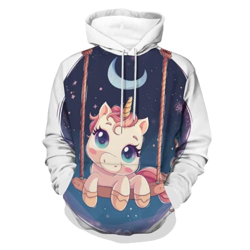Hoodie licorne sur balançoire sweat idéal pour vos moments de détente