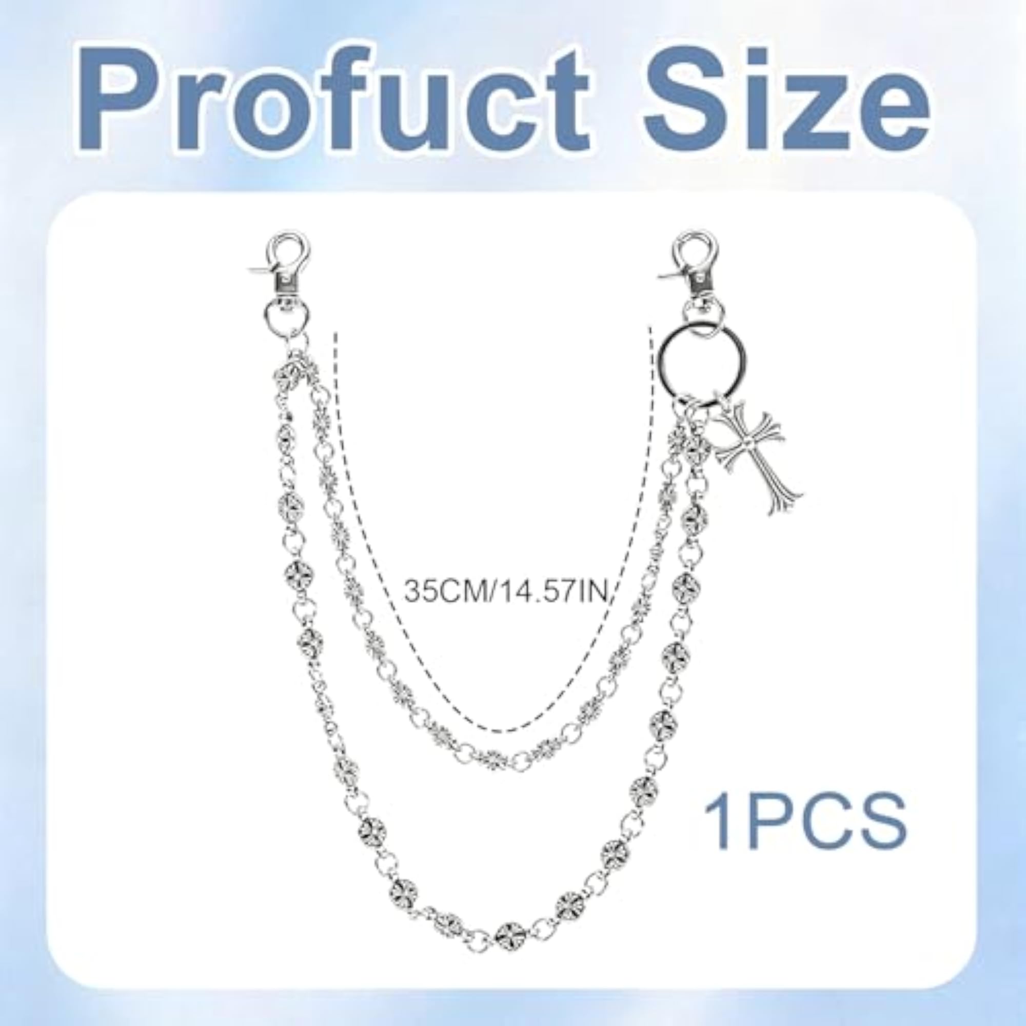 Men's Stylish Chain Necklace, Durable Metal Construction
