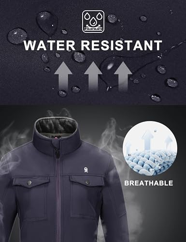 Little Donkey Andy Women's Lightweight Stand Collar Jacket Water Resistant Windbreaker Fleece Lined Warm Coat4