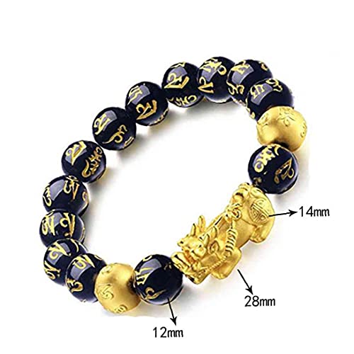 1pc Feng Shui Bead Braccialetto Pixiu Obsidian