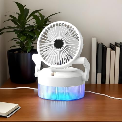 Ventilateur USB rechargeable de table pliable avec lanterne intégrée - 4