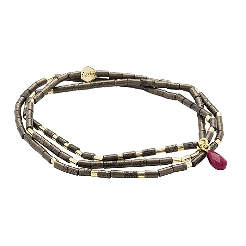 Scout Curated Wears - Teardrop Stone Wrap Pyrite/Fuchsia/Gold - Stone of Positive Energy4