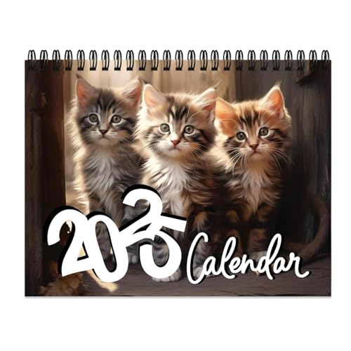 Calendario 2025 Animal - Funny Cat Calendar 2025 | Desk Kitten Monthly Wall Calendar | Family Planner Calendar 2024 | Calendario de Kitten Compartible | 12 Month Planner | Cute Kitty Cat Photo for Cat