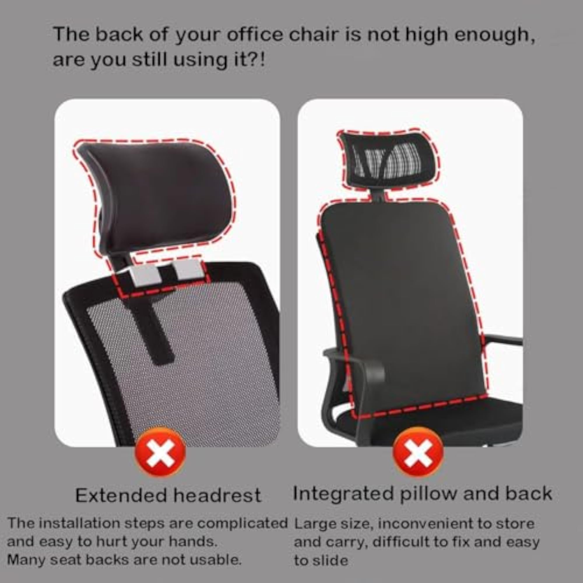 Universal Office Chair Headrest Attachment