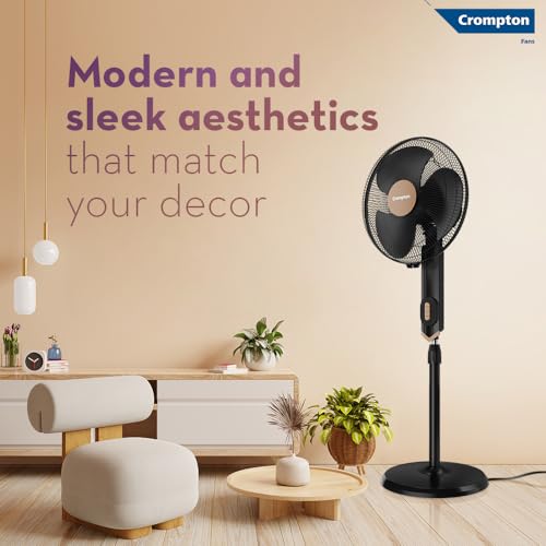 Image of Crompton HISPEED Torpedo EX 400 mm Pedestal Fan | 2100 RPM | Easy Neck Tilt Mechanism | Superior Air Delivery | Smooth Oscillation | 2 Year Warranty | Black Bronze