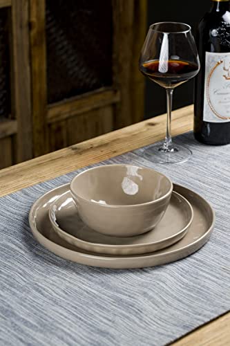 Famiware Mars Plates And Bowls Set, 12 Pieces Dinnerware Sets, Dishes Set For 4, Cinnamon Brown #TOP2