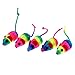 Demiawaking Lot de 5 jouets colorés en forme de souris avec hochet en sisal naturel pour chat et chaton