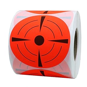 Hybsk 3 Inch Round Stickers Target Pasters Adhesive Shooting Targets Dots Labels (Fluorescent Red)