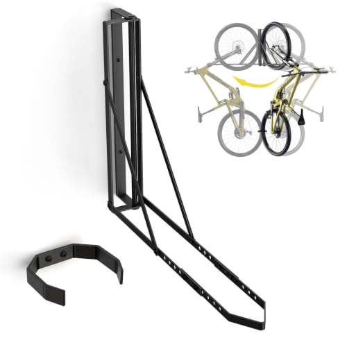 Support mural vélo pivotant rangement vertical garage 77 lbs noir