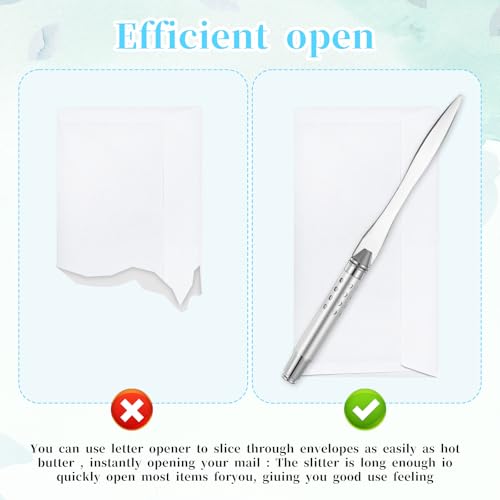 JIYIN 2 Edelstahl Brieföffner, Briefumschlagöffner Messer Brieföffner Edel Letter Opener Brieföffner Werkzeug Mühelos Post und Pakete Öffnen