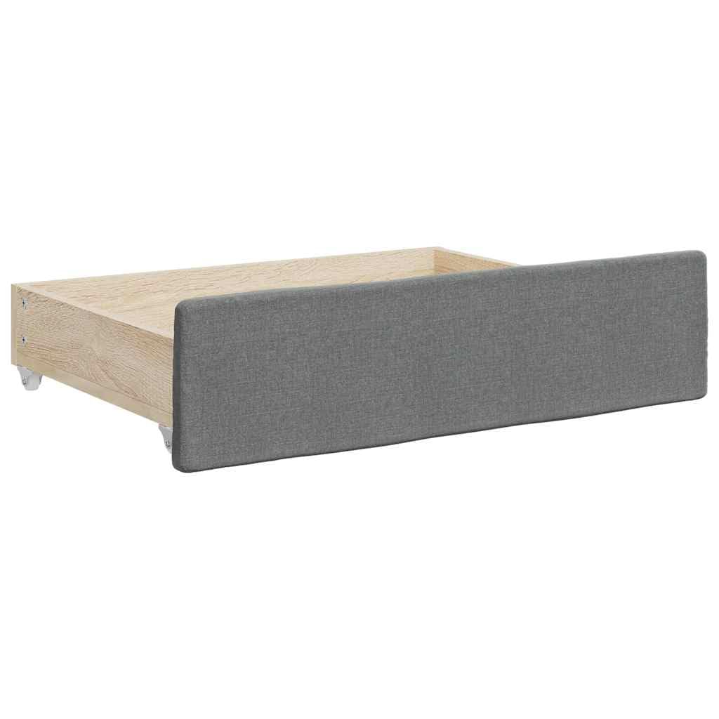 Bettschubladen 2 Stück Dunkelgrau Holzwerkstoff Stoff Bett Stauraum Organizer für Schlafzimmer, platzsparend, langlebig, mit Rollen, passend für Betten in Standardhöhe, einfache Montage