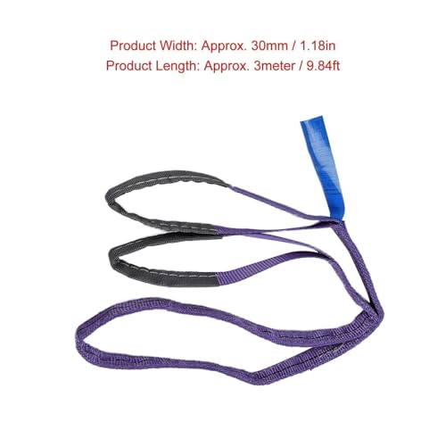 Hebeband Hebegurt Rundschlinge, Hebebänder - 1Tonnen 3m Tragfähigkeit, Hebeschlingen Und Gurte, Rigging-Schlinge, Hochfeste, Bunte, Flache Gurtband-Hebegurte Für Hebezeuge